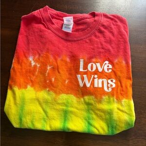 “Love Wins” tie dye t-shirt